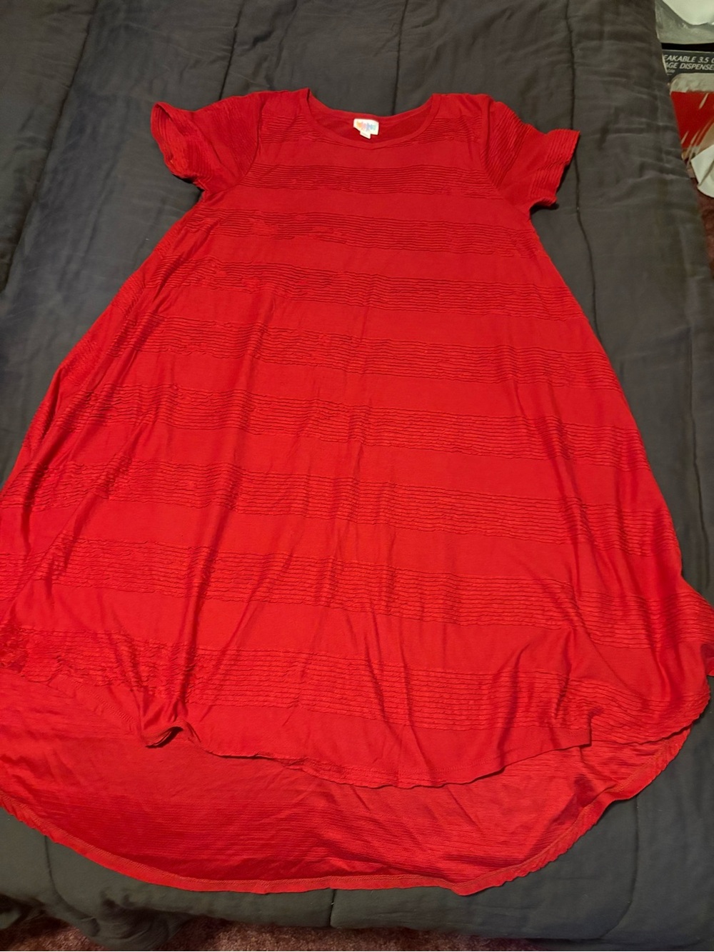 LuLaRoe Red High-Low Short Sleeve Swing Dress